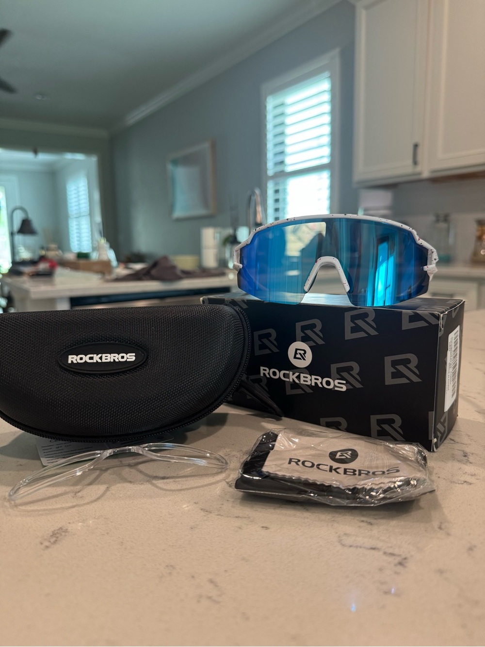 NWT Unisex Rockbros SP204 Sport Blue Mirrored Sunglasses - great for pickleball